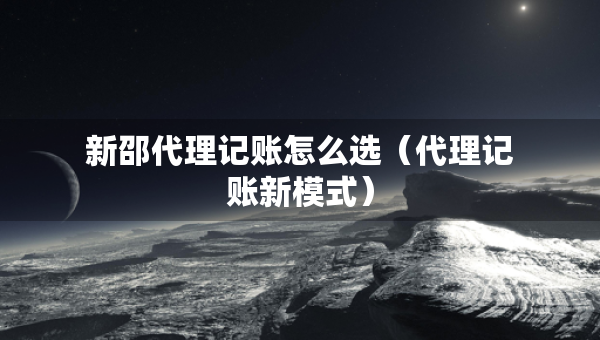 新邵代理記賬怎么選（代理記賬新模式）