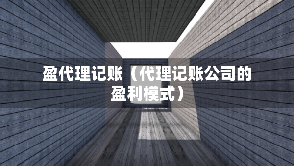 盈代理記賬（代理記賬公司的盈利模式）