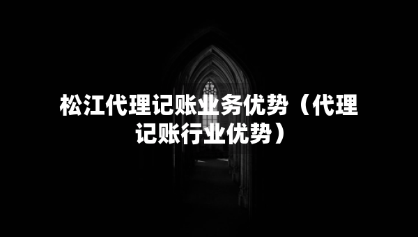 松江代理記賬業(yè)務(wù)優(yōu)勢(shì)（代理記賬行業(yè)優(yōu)勢(shì)）