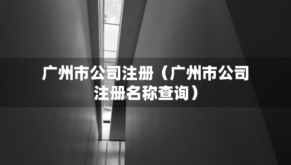 廣州市公司注冊(cè)（廣州市公司注冊(cè)名稱查詢）