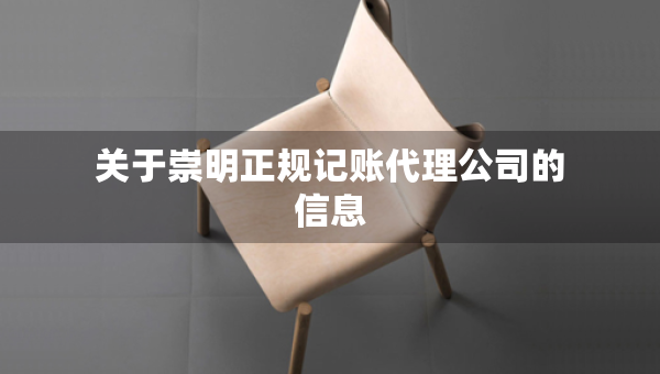 關于崇明正規(guī)記賬代理公司的信息