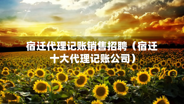 宿遷代理記賬銷售招聘（宿遷十大代理記賬公司）