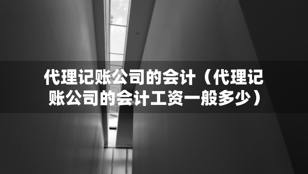 代理記賬公司的會計（代理記賬公司的會計工資一般多少）