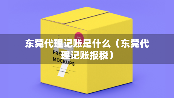 東莞代理記賬是什么（東莞代理記賬報稅）