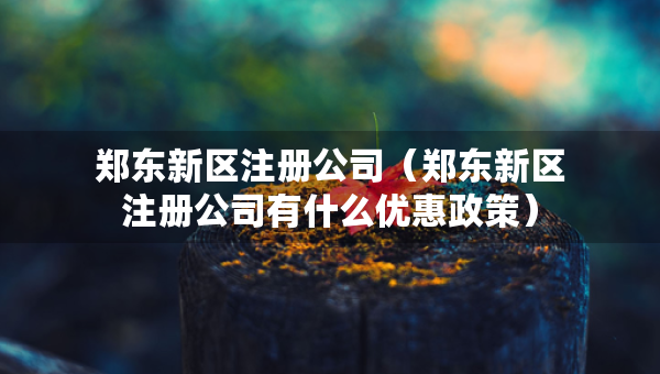 鄭東新區(qū)注冊(cè)公司（鄭東新區(qū)注冊(cè)公司有什么優(yōu)惠政策）