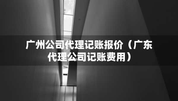 廣州公司代理記賬報價（廣東代理公司記賬費用）
