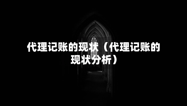 代理記賬的現(xiàn)狀（代理記賬的現(xiàn)狀分析）