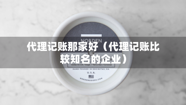 代理記賬那家好（代理記賬比較知名的企業(yè)）
