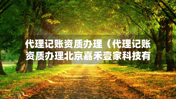 代理記賬資質(zhì)辦理（代理記賬資質(zhì)辦理北京嘉禾壹家科技有限公司）