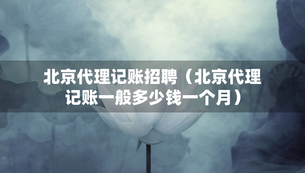 北京代理記賬招聘（北京代理記賬一般多少錢一個月）