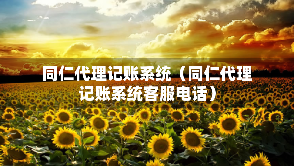 同仁代理記賬系統(tǒng)（同仁代理記賬系統(tǒng)客服電話）
