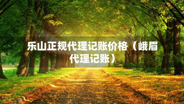 樂(lè)山正規(guī)代理記賬價(jià)格（峨眉代理記賬）