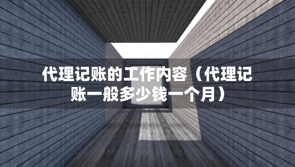 代理記賬的工作內(nèi)容（代理記賬一般多少錢一個(gè)月）