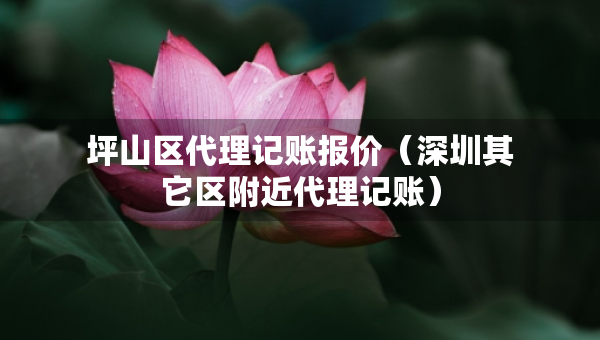 坪山區(qū)代理記賬報價（深圳其它區(qū)附近代理記賬）