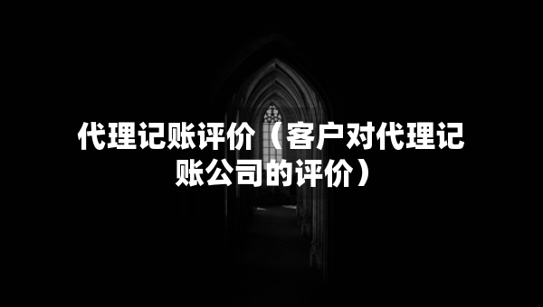 代理記賬評價（客戶對代理記賬公司的評價）