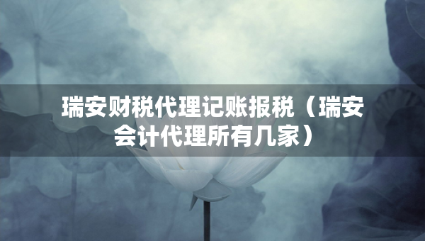 瑞安財(cái)稅代理記賬報(bào)稅（瑞安會(huì)計(jì)代理所有幾家）