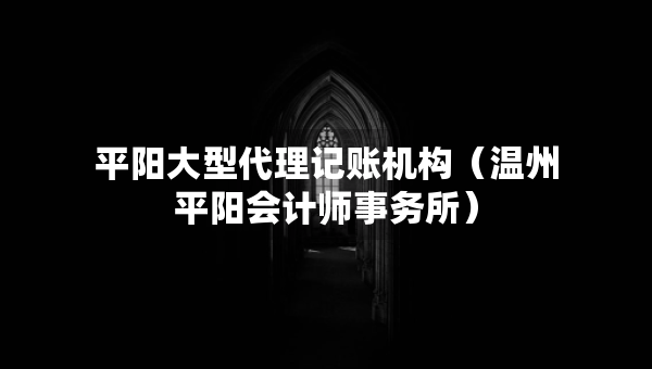 平陽(yáng)大型代理記賬機(jī)構(gòu)（溫州平陽(yáng)會(huì)計(jì)師事務(wù)所）