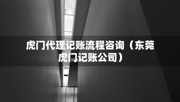 虎門代理記賬流程咨詢（東莞虎門記賬公司）