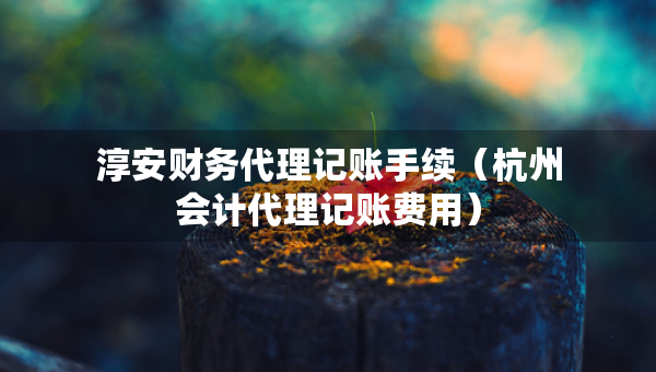 淳安財(cái)務(wù)代理記賬手續(xù)（杭州會(huì)計(jì)代理記賬費(fèi)用）