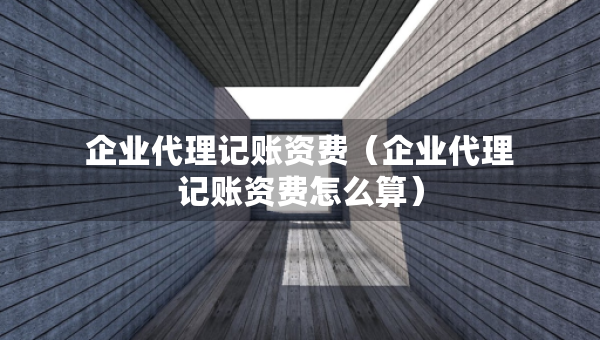 企業(yè)代理記賬資費（企業(yè)代理記賬資費怎么算）