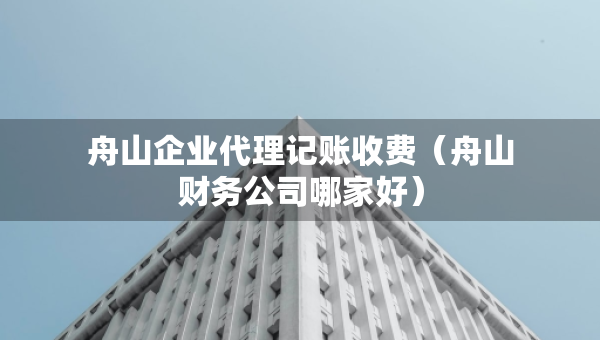 舟山企業(yè)代理記賬收費(fèi)（舟山財(cái)務(wù)公司哪家好）