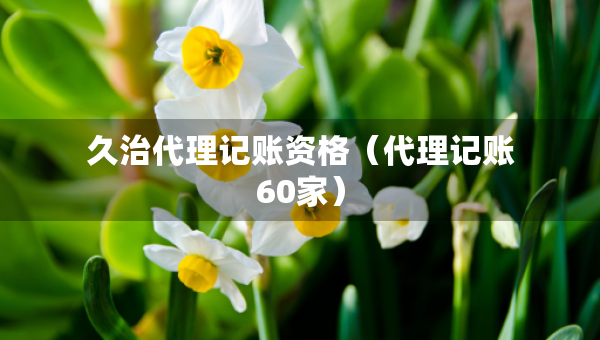 久治代理記賬資格（代理記賬60家）