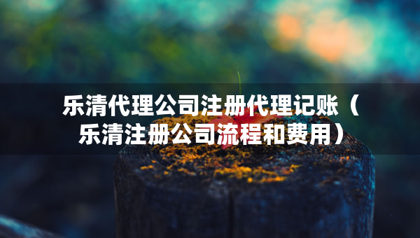 樂清代理公司注冊代理記賬（樂清注冊公司流程和費用）