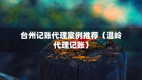 臺州記賬代理案例推薦（溫嶺代理記賬）