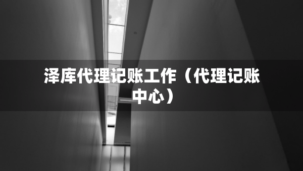 澤庫代理記賬工作（代理記賬中心）