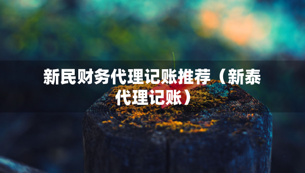 新民財(cái)務(wù)代理記賬推薦（新泰代理記賬）