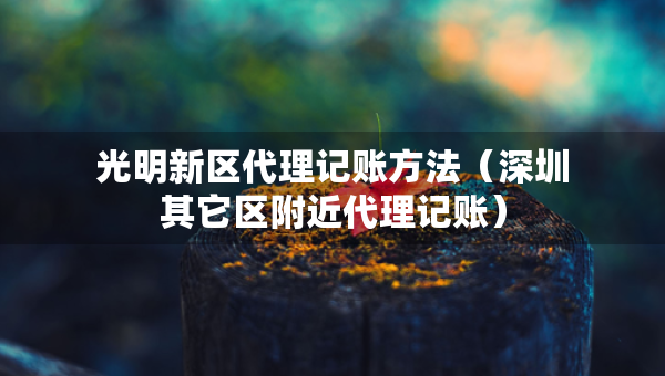 光明新區(qū)代理記賬方法(深圳其它區(qū)附近代理記賬) 光明新區(qū)代理記賬方法(深圳其它區(qū)附近代理記賬)