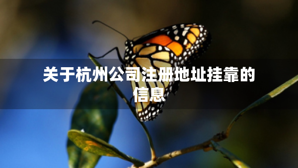 關(guān)于杭州公司注冊地址掛靠的信息