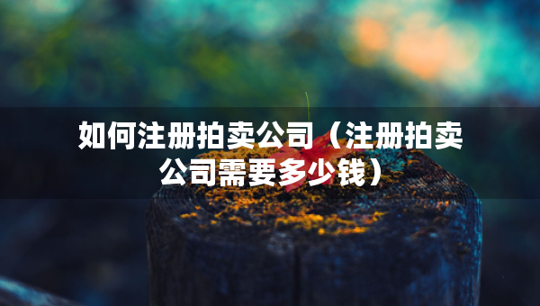 如何注冊拍賣公司（注冊拍賣公司需要多少錢）