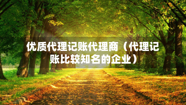 優(yōu)質(zhì)代理記賬代理商(代理記賬比較知名的企業(yè)) 優(yōu)質(zhì)代理記賬代理商(代理記賬比較知名的企業(yè))