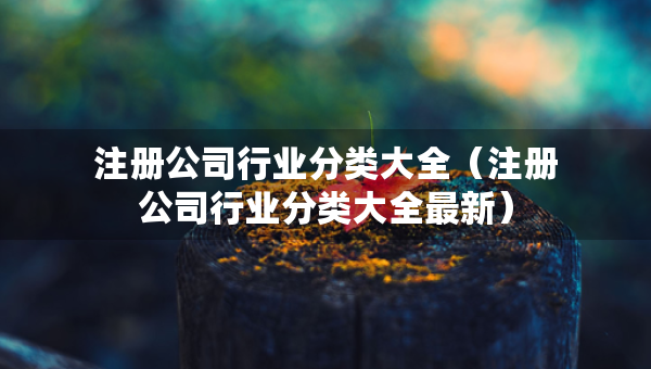 注冊(cè)公司行業(yè)分類(lèi)大全(注冊(cè)公司行業(yè)分類(lèi)大全最新) 注冊(cè)公司行業(yè)分類(lèi)大全(注冊(cè)公司行業(yè)分類(lèi)大全最新)