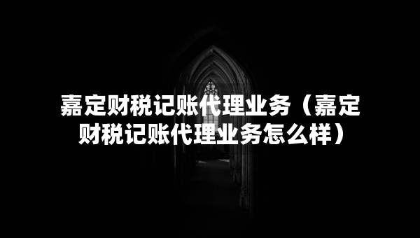 嘉定財(cái)稅記賬代理業(yè)務(wù)（嘉定財(cái)稅記賬代理業(yè)務(wù)怎么樣）