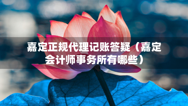 嘉定正規(guī)代理記賬答疑（嘉定會計師事務(wù)所有哪些）