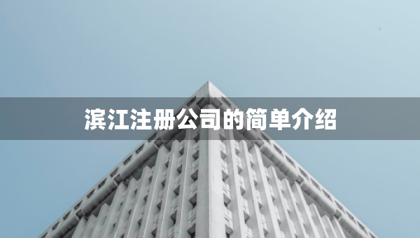 濱江注冊公司的簡單介紹