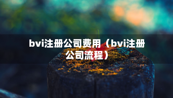 bvi注冊公司費(fèi)用（bvi注冊公司流程）