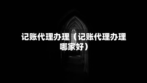 記賬代理辦理（記賬代理辦理哪家好）