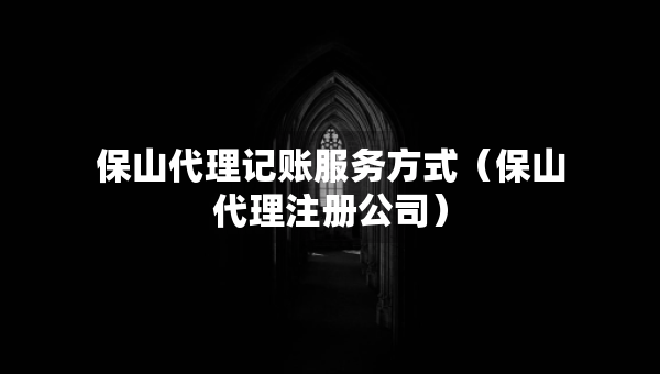 保山代理記賬服務(wù)方式（保山代理注冊公司）