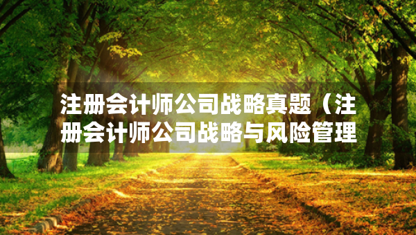 注冊會(huì)計(jì)師公司戰(zhàn)略真題（注冊會(huì)計(jì)師公司戰(zhàn)略與風(fēng)險(xiǎn)管理真題）