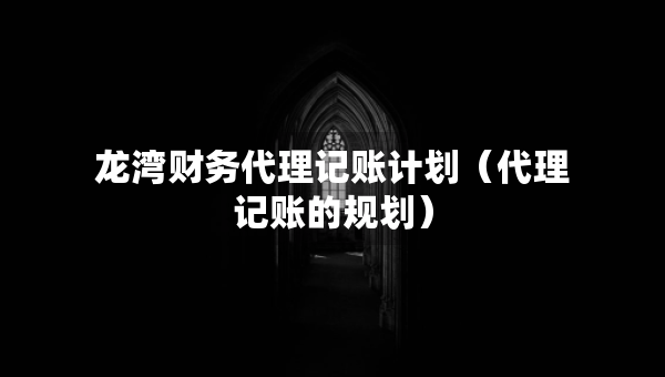 龍灣財(cái)務(wù)代理記賬計(jì)劃（代理記賬的規(guī)劃）