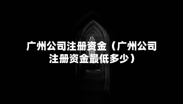 廣州公司注冊資金（廣州公司注冊資金最低多少）