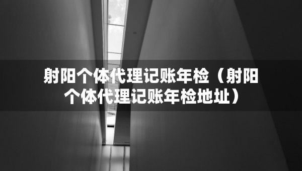 射陽個體代理記賬年檢(射陽個體代理記賬年檢地址) 射陽個體代理記賬年檢(射陽個體代理記賬年檢地址)