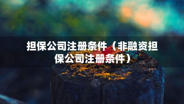 擔保公司注冊條件（非融資擔保公司注冊條件）