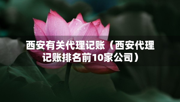 西安有關(guān)代理記賬（西安代理記賬排名前10家公司）
