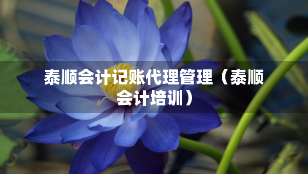 泰順會(huì)計(jì)記賬代理管理（泰順會(huì)計(jì)培訓(xùn)）