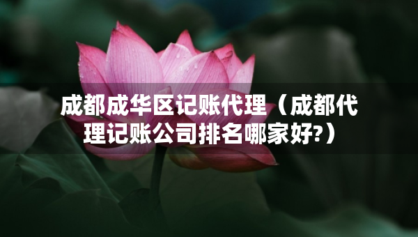 成都成華區(qū)記賬代理(成都代理記賬公司排名哪家好?) 成都成華區(qū)記賬代理(成都代理記賬公司排名哪家好?)