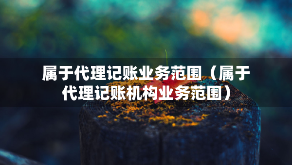 屬于代理記賬業(yè)務(wù)范圍(屬于代理記賬機(jī)構(gòu)業(yè)務(wù)范圍) 屬于代理記賬業(yè)務(wù)范圍(屬于代理記賬機(jī)構(gòu)業(yè)務(wù)范圍)